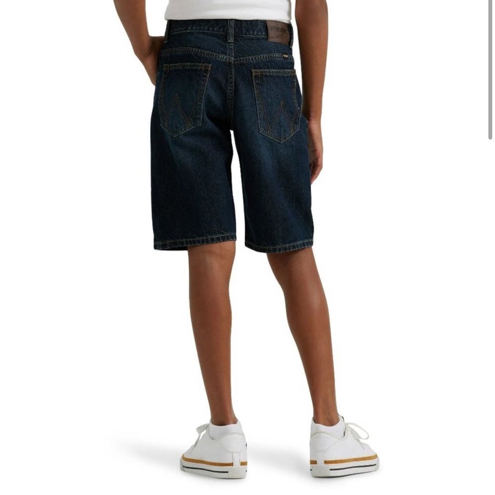 Wrangler Boys Dark Blue Denim Jean Shorts Adjustable Waist